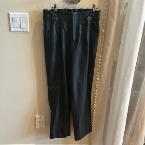 Greylin black leather pants. 7/8 length small with lining. Paperbag fit